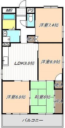 グランデ松蔭の間取り