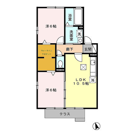 グランディールAの間取り