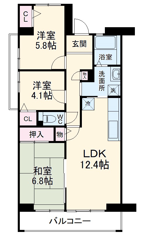 コーポレート浦和中島2号棟の間取り