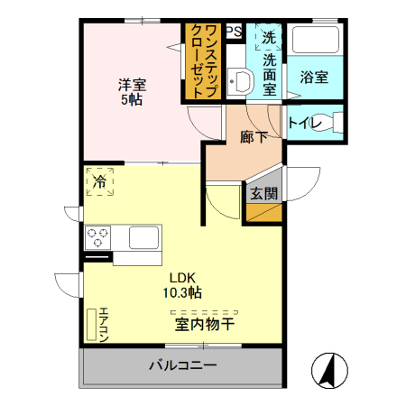 プリムヴェール 十八番館の間取り