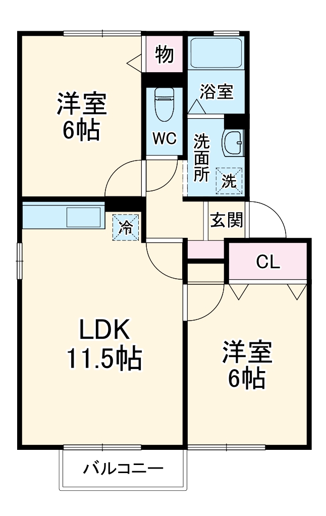 プリムヴェール弐番館の間取り