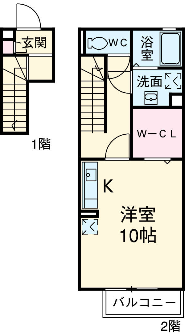 ヴィラ小山 Bの間取り