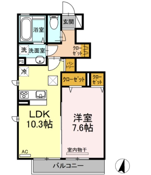 ソレイユ梶山の間取り