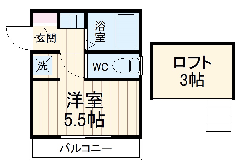 サザン宝蔵院Aの間取り