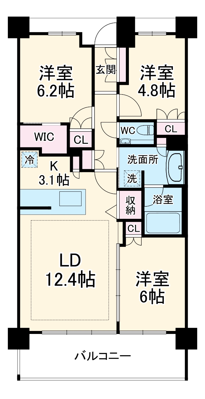 グランカーサ北浦和の間取り