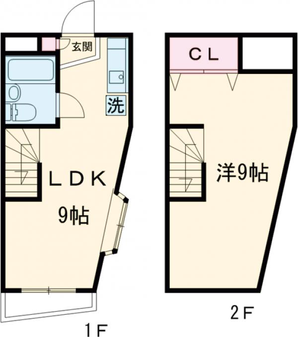 五本木の完工年月(1999年11月)築の賃貸マンションの間取り