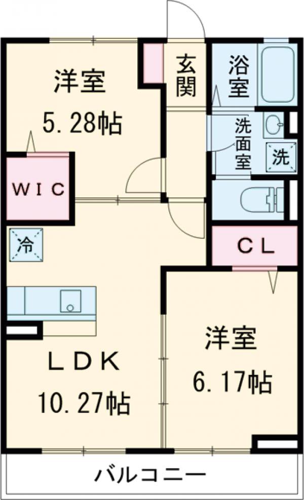 プランドール水元公園・302号室の間取り