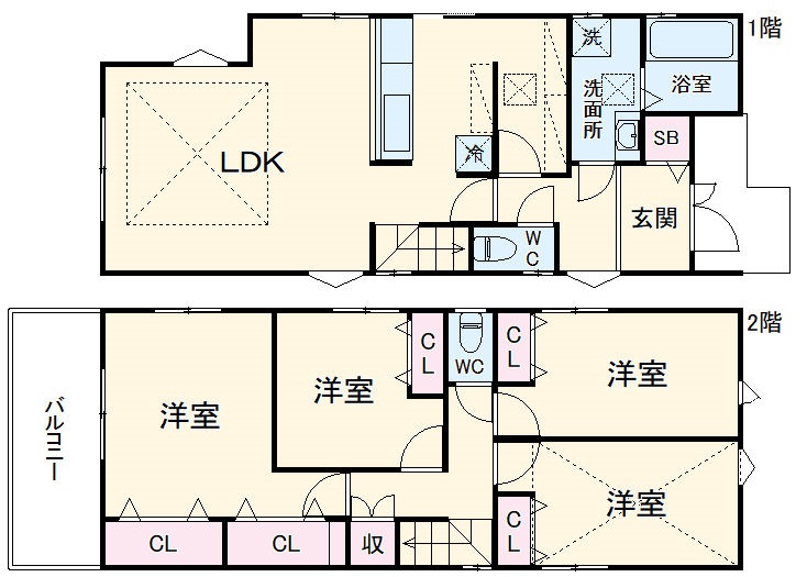 松栄町戸建の間取り