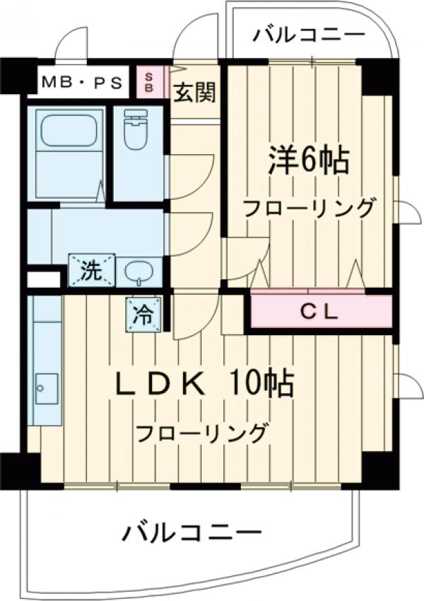 ボナール桜新町・402号室の間取り