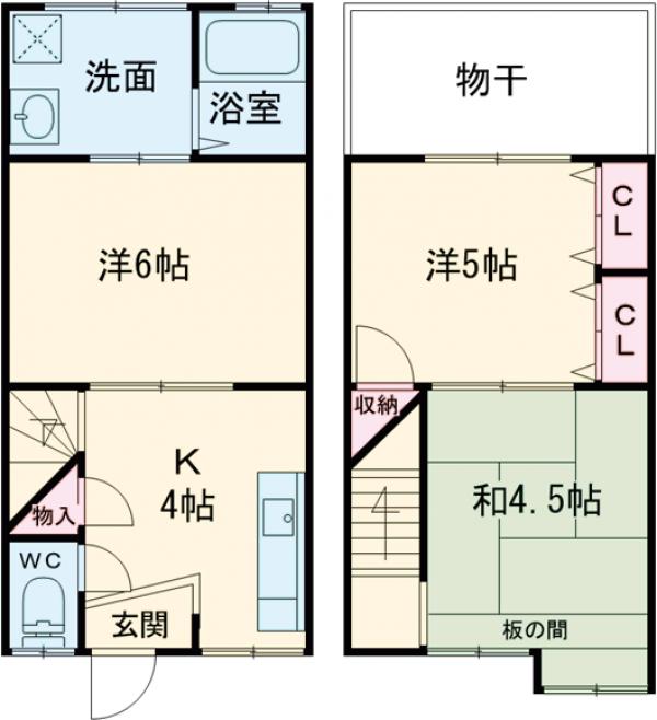 太秦面影町貸家の間取り