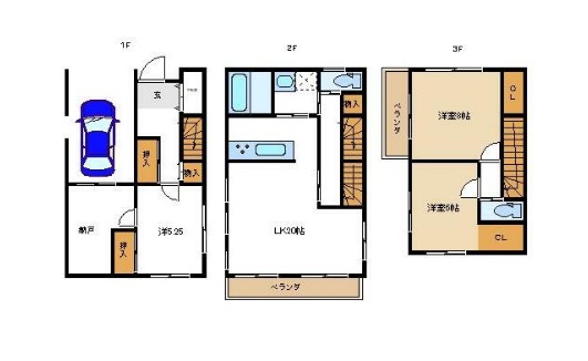 松波貸家の間取り
