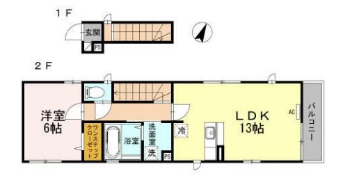 アイリス東中野Aの間取り