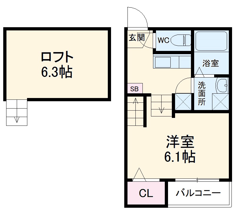 ハーモニーテラス生駒町Ⅱの間取り