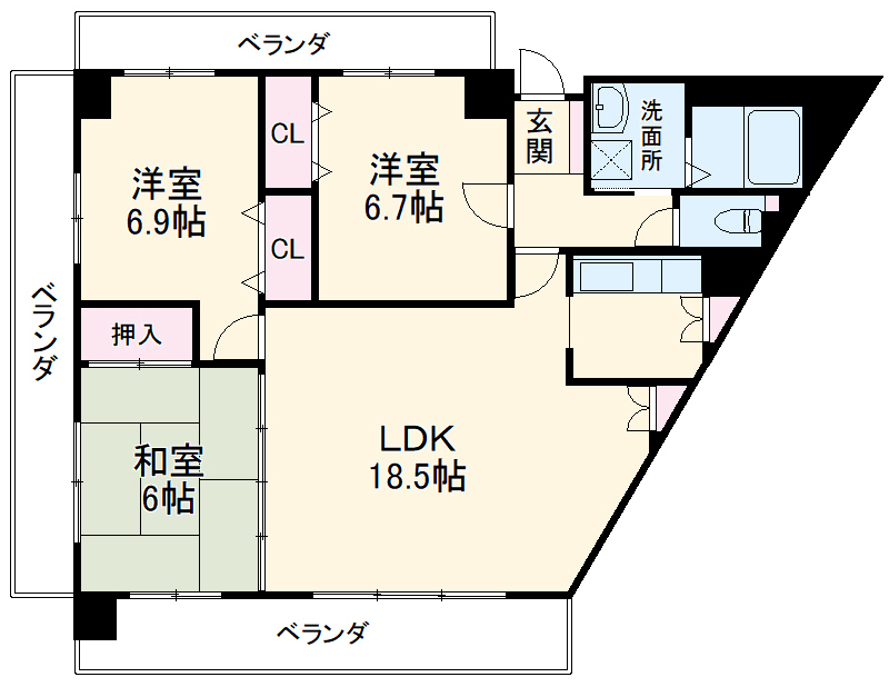 ファヴォール白壁の間取り