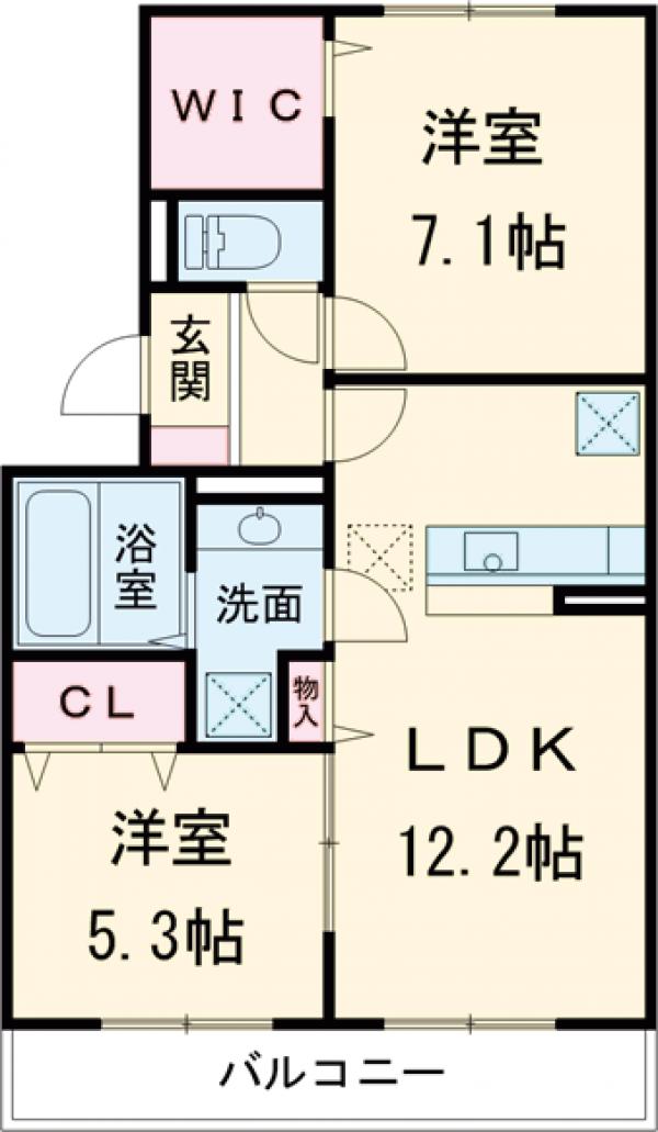 サン・ハニー小本本町 A棟の間取り