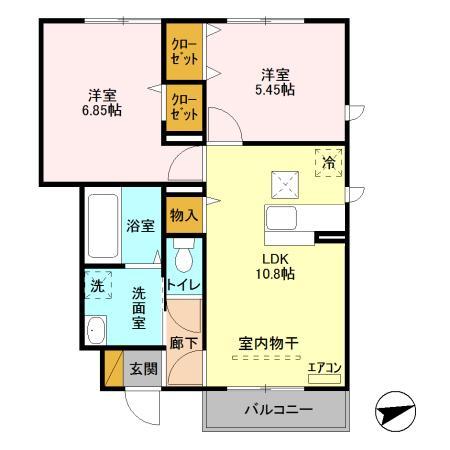 サザンハート吉岡 A棟の間取り