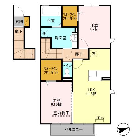 サザンハート吉岡 B棟の間取り