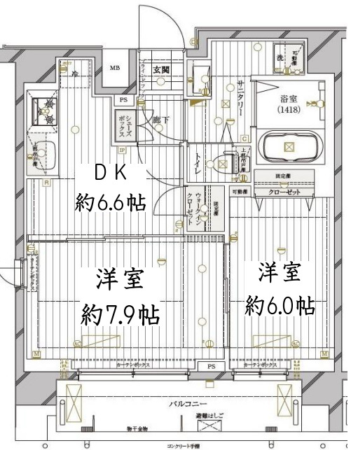 レガリス高円寺Ⅱの間取り