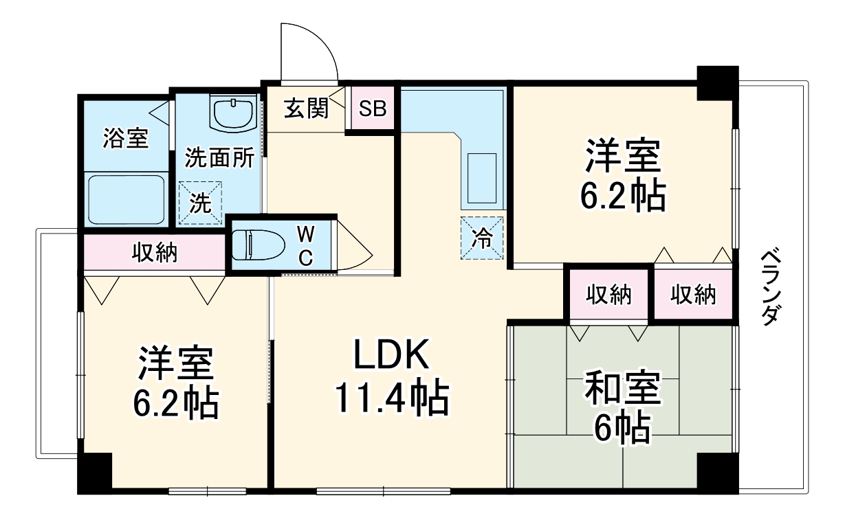 カルフール天神川の間取り