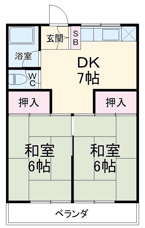 コーポ浜金 Ⅰの間取り