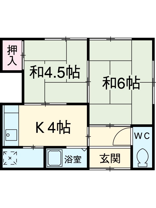 春日井上ノ町貸家の間取り