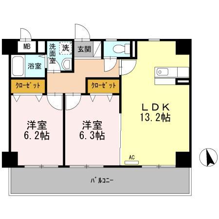 フルールアラハの間取り