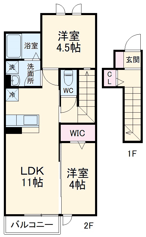 ヴィルヌーヴ　Ｂ棟の間取り