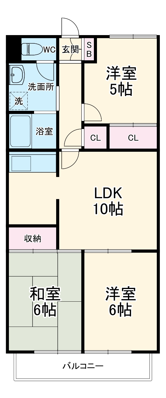 庄内公園朝日マンションの間取り