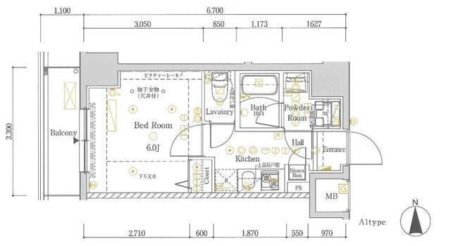 ラフィスタ大師前Ⅲ・804号室の間取り