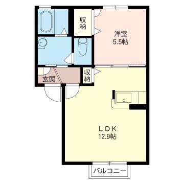 エメロードＢ・203号室の間取り