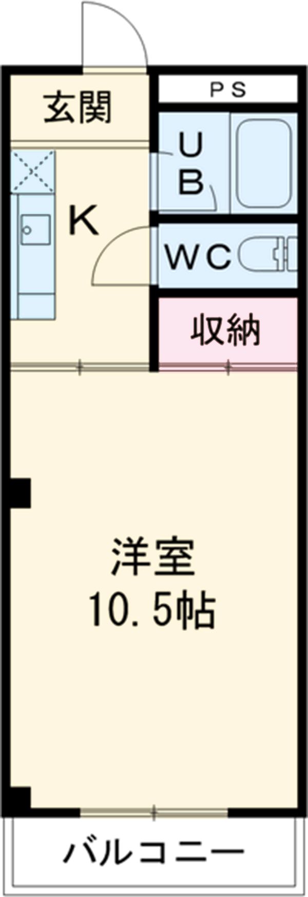 新清洲サンハイツ・401号室の間取り