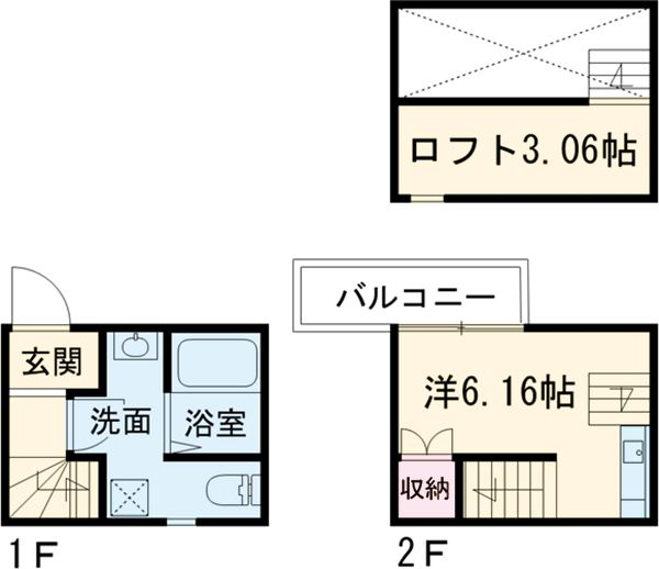 アースクエイク上条B棟の間取り