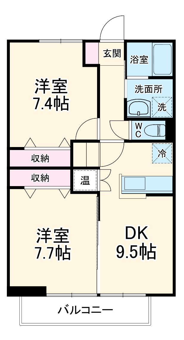 プレジール・203号室の間取り