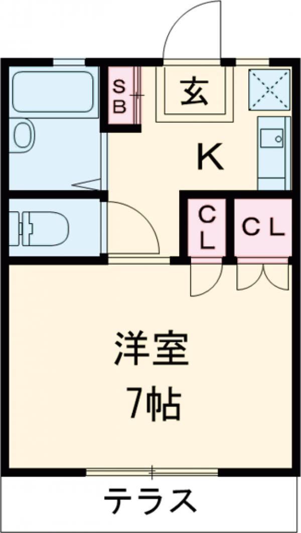 橋爪ハイツ第2の間取り