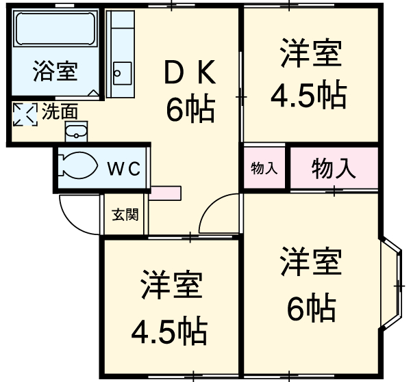 ホワイトヒルズD棟の間取り