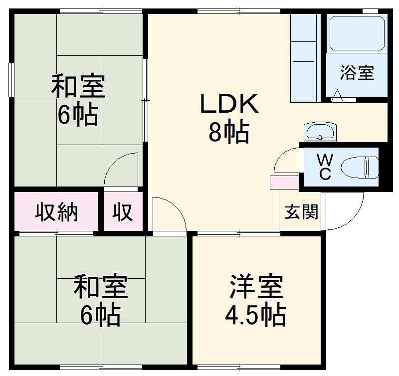 松本ハイツ D棟の間取り