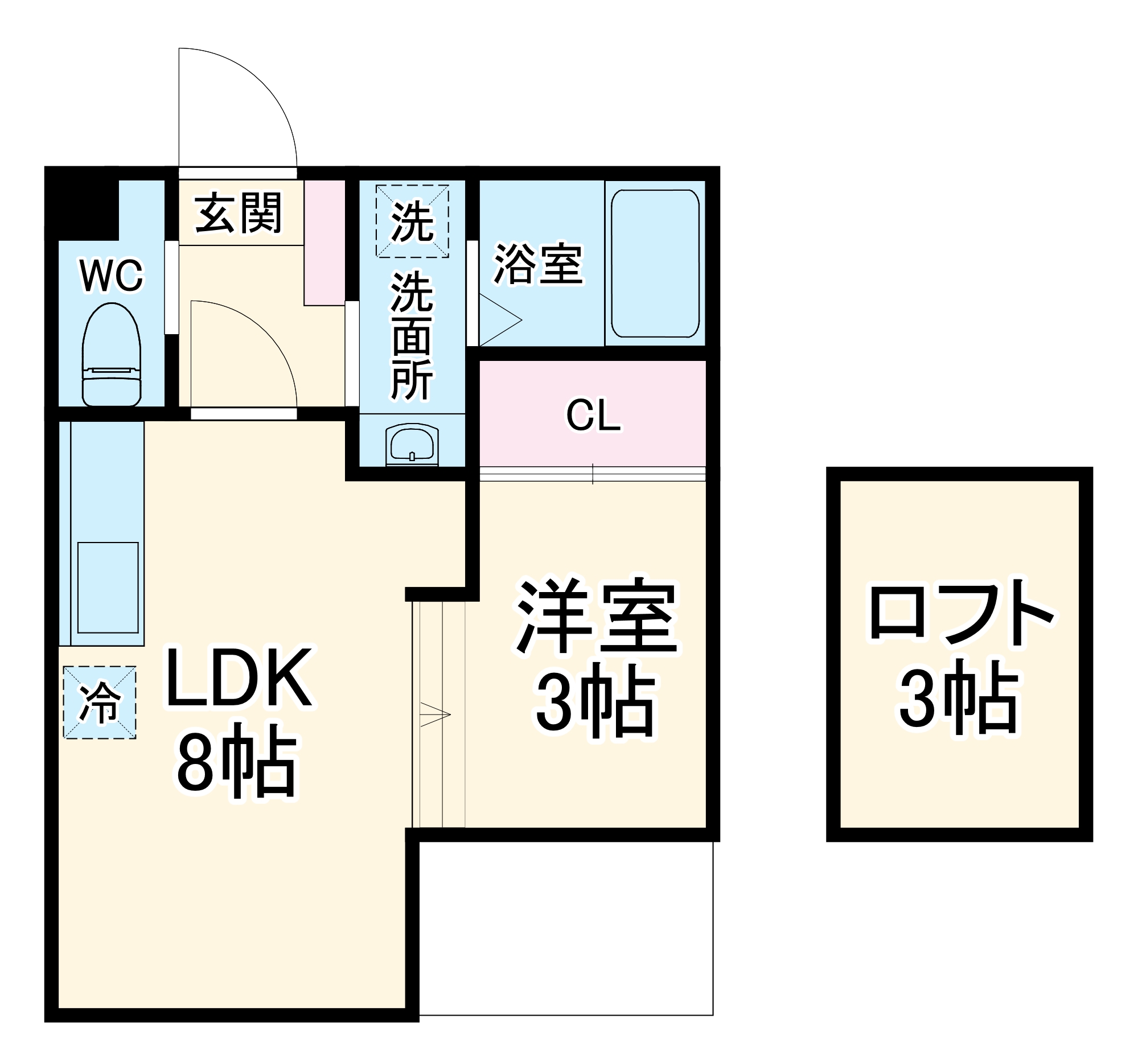 旗屋の完工年月(2017年12月)築の賃貸アパートの間取り