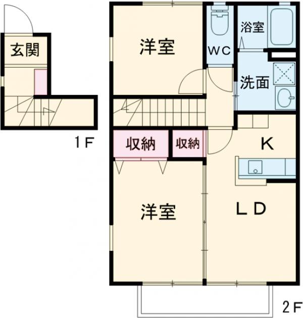 ピオーネ Eの間取り