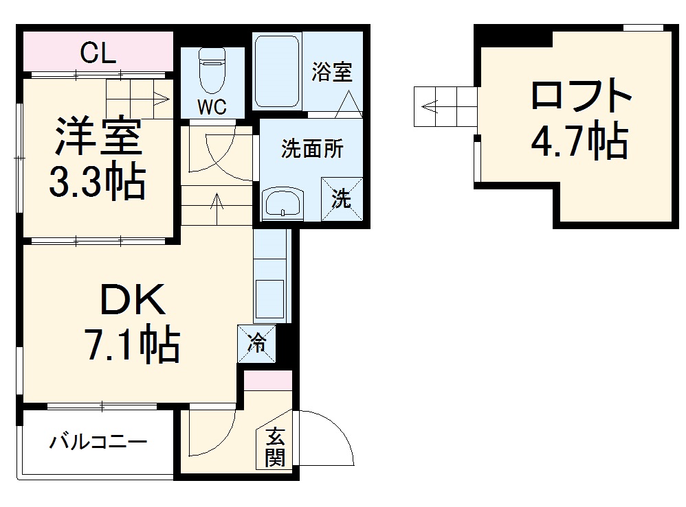 ハーモニーテラス二番Ⅵの間取り