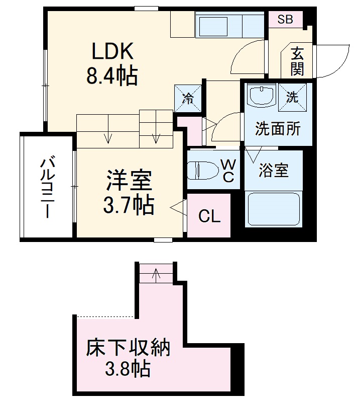 スヴニール伝馬の間取り