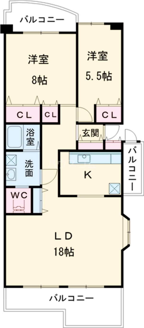 清新南ハイツ第二１－７号棟・103号室の間取り