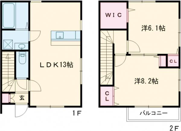 サウスヒルズ Bの間取り