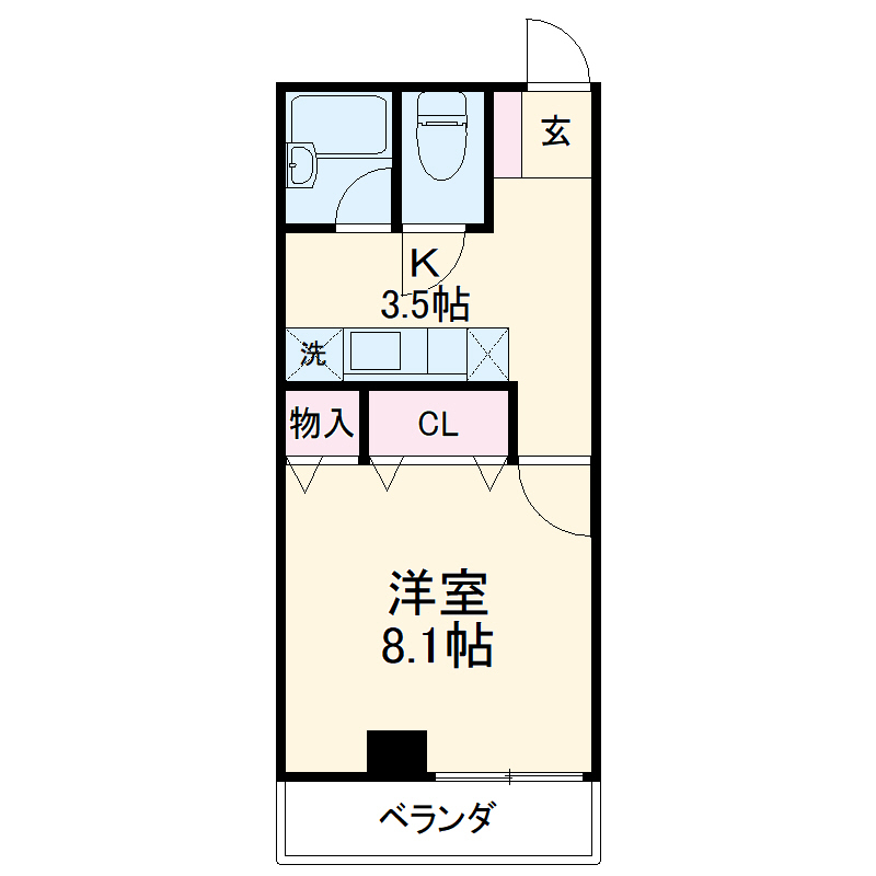 栄町の完工年月(2007年1月)築の賃貸マンションの間取り