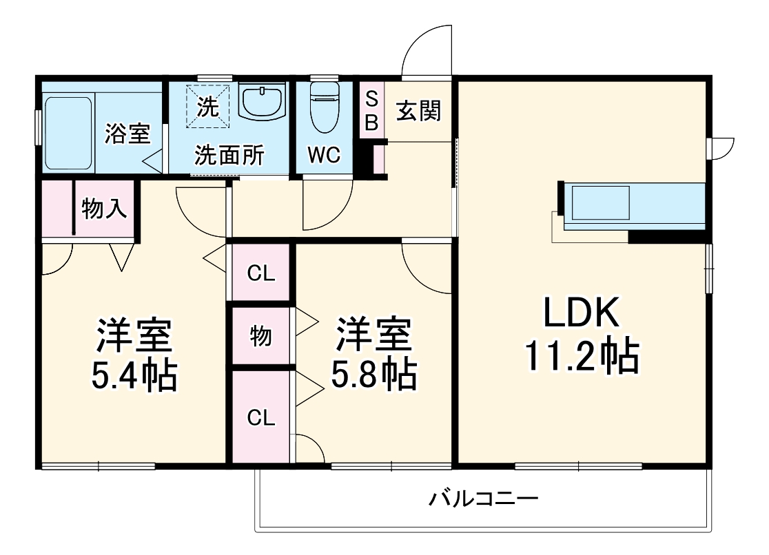今泉台の完工年月(2005年11月)築の賃貸アパートの間取り