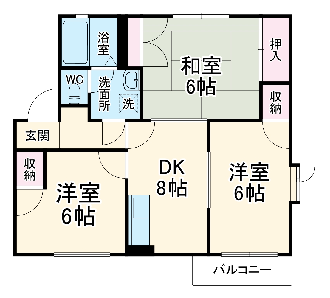 ドミール宮の下Bの間取り