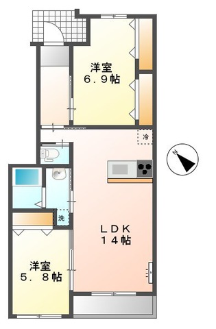 アンジュエールBの間取り
