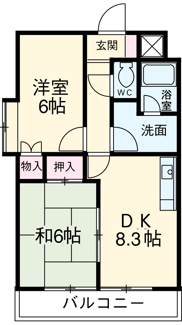 日宝レスカール幸町の間取り