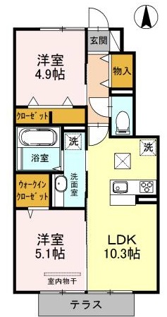 セピアパレス Bの間取り