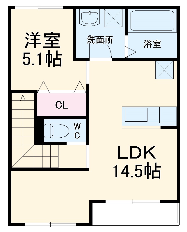 名古木の完工年月(2018年11月)築の賃貸アパートの間取り