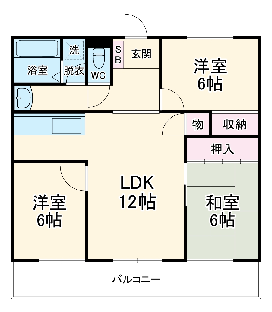 ベルヴィーユ壱番館の間取り